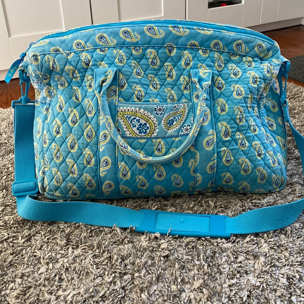 Vera Bradley Weekender Travel Bag - Vintage Bermuda Blue pattern (2008)